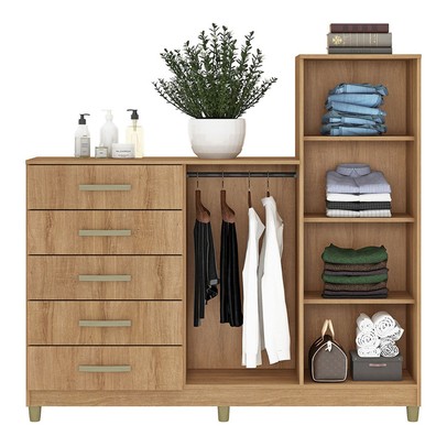 Cômoda Chicago 2 Portas 5 Gavetas Mel - Fellicci