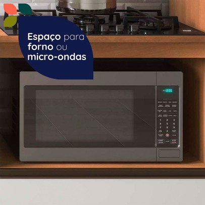Balcão de Cozinha para Cooktop Macadâmia 1 Gaveta Freijó/Branco - Telasul
