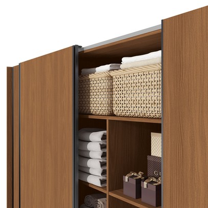 Guarda-Roupa Casal Castelar 3 Portas 4 Gavetas Canela - Kappesberg