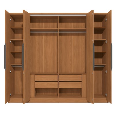 Guarda-Roupa Casal Velasco 6 Portas 4 Gavetas Canela - Kappesberg