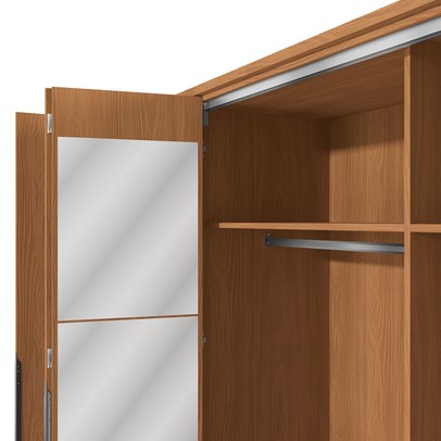 Guarda-Roupa Casal Vernet  6 Portas 4 Gavetas com Espelho Canela - Kappesberg