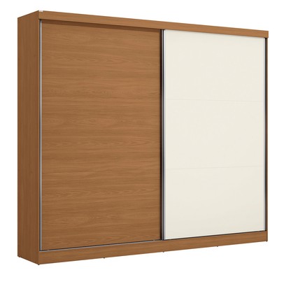 Guarda-Roupa Casal Benito 2 Portas 4 Gavetas Flex Canela/Off White - Kappesberg