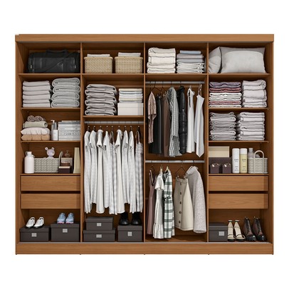 Guarda-Roupa Casal Benito 2 Portas 4 Gavetas Flex Canela/Off White - Kappesberg