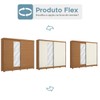 Guarda-Roupa Casal Villard 2 Portas 4 Gavetas com Espelho Flex Canela/Off White - Kappesberg