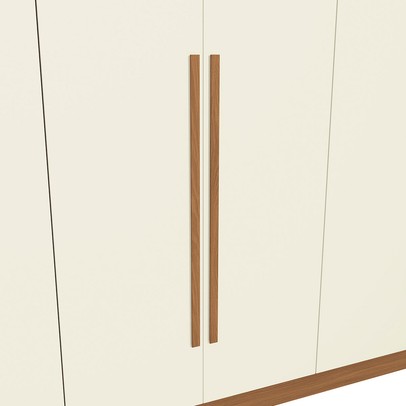 Guarda-Roupa Casal Beaumont 6 Portas 3 Gavetas Canela/Off White - Kappesberg