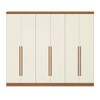 Guarda-Roupa Casal Beaumont 6 Portas 3 Gavetas Canela/Off White - Kappesberg