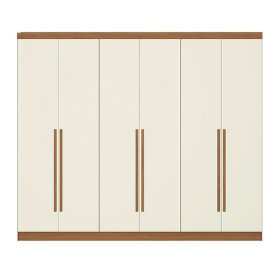 Guarda-Roupa Casal Beaumont 6 Portas 3 Gavetas Canela/Off White - Kappesberg