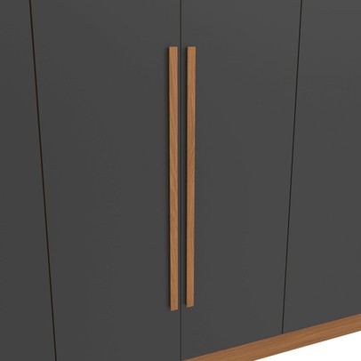 Guarda-Roupa Casal Beaumont 6 Portas 3 Gavetas Canela/Grafite - Kappesberg