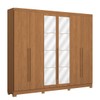 Guarda-Roupa Casal Girard 6 Portas 3 Gavetas com Espelho Canela - Kappesberg
