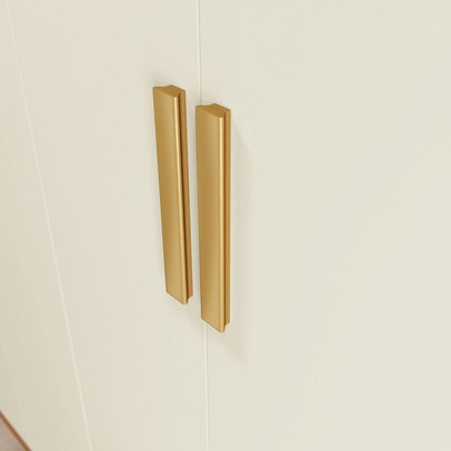 Guarda-Roupa Casal Baume 6 Portas 2 Gavetas Canela/Off White - Kappesberg