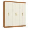 Guarda-Roupa Casal Baume 6 Portas 2 Gavetas Canela/Off White - Kappesberg