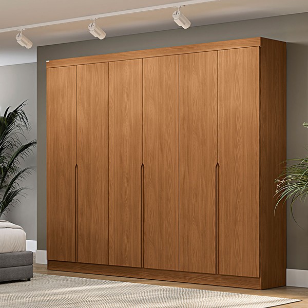Guarda-Roupa Casal Marino 6 Portas 4 Gavetas Canela - Kappesberg