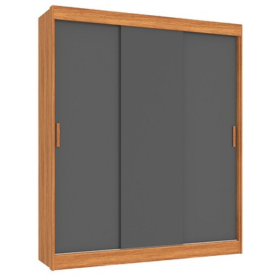 Guarda-Roupa Casal Capri 3 Portas 4 Gavetas Flex Cinamomo/Grafite/Off White - Fellicci