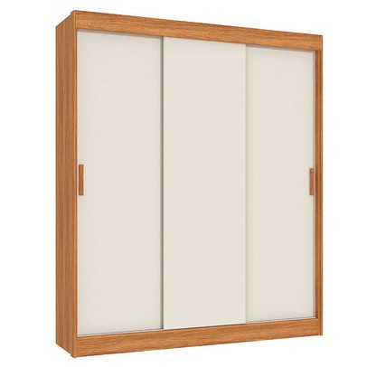 Guarda-Roupa Casal Capri 3 Portas 4 Gavetas Flex Cinamomo/Grafite/Off White - Fellicci