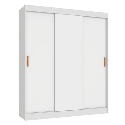 Guarda-Roupa Casal Capri 3 Portas 4 Gavetas Flex Branco/Preto - Fellicci