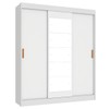 Guarda-Roupa Casal Capri 3 Portas 4 Gavetas com Espelho Flex Branco/Preto - Fellicci