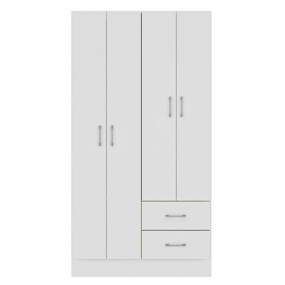 Guarda-Roupa Solteiro Panamá 4 Portas 2 Gavetas Branco - Fellicci