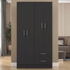 Guarda-Roupa Solteiro Panamá 4 Portas 2 Gavetas Preto - Fellicci