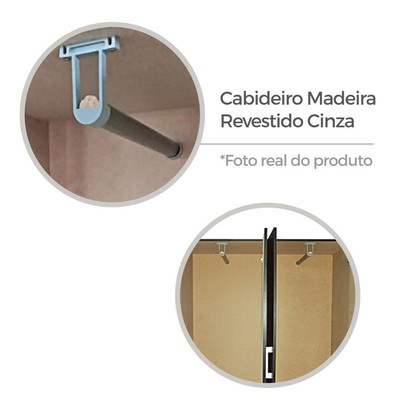 Guarda-Roupa Solteiro Panamá 4 Portas 2 Gavetas Preto - Fellicci