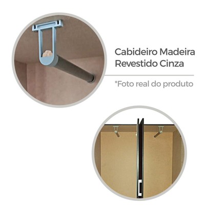 Guarda-Roupa Solteiro Panamá 4 Portas 2 Gavetas Cinamomo/Off White - Fellicci