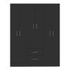 Guarda-Roupa Casal Jamaica 6 Portas 2 Gavetas Preto - Fellicci