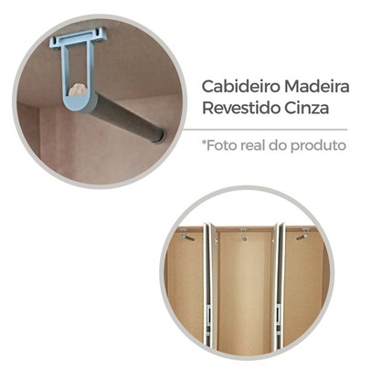 Guarda-Roupa Casal Jamaica 6 Portas 2 Gavetas Preto - Fellicci