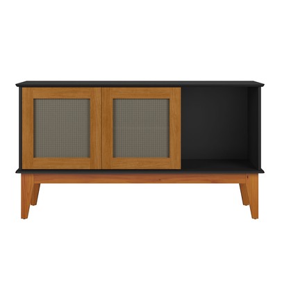 Balcão Buffet Denver 2 Portas 1 Prateleira Preto/Nature - Tebarrot