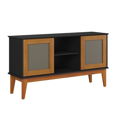 Balcão Buffet Denver 2 Portas 1 Prateleira Preto/Nature - Tebarrot