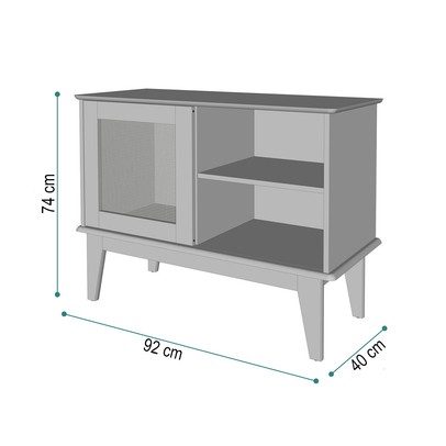 Balcão Buffet Denver 1 Porta 1 Prateleira Preto/Nature - Tebarrot