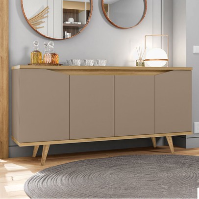 Balcão Buffet Gracyella 4 Portas Fendi/Hannover - Pnr Móveis