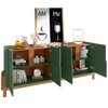 Balcão Buffet Theo 4 Portas com Adega Verde Oliva/Cedro - Pnr Móveis