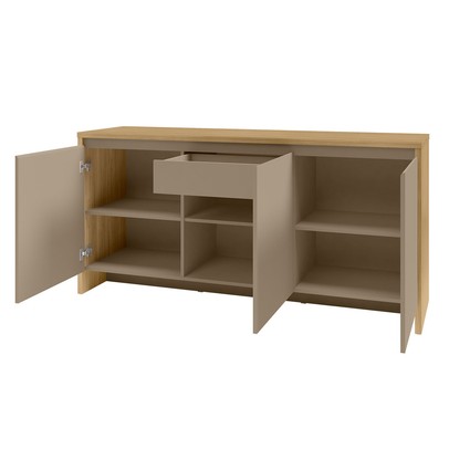 Balcão Buffet Meia-Praia 3 Portas 1 Gaveta Hannover/Fendi - Pnr Móveis