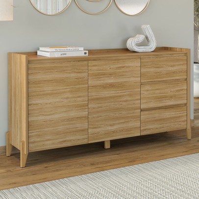 Balcão Buffet Cervionne 3 Gavetas 2 Portas Hannover - Pnr Móveis