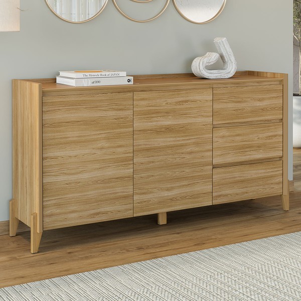 Balcão Buffet Cervionne 3 Gavetas 2 Portas Hannover - Pnr Móveis