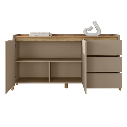 Balcão Buffet Cervionne 3 Gavetas 2 Portas Hannover/Fendi - Pnr Móveis