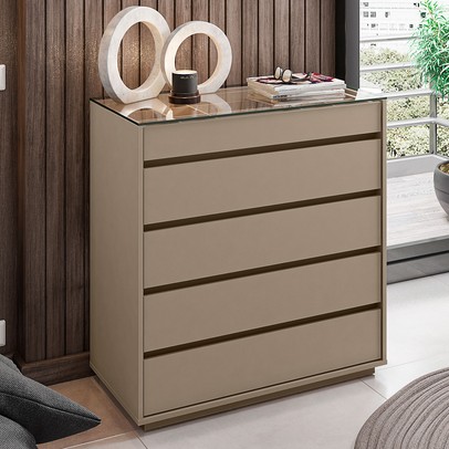 Cômoda Rabat 5 Gavetas Fendi - Pnr Móveis