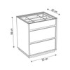 Mesa de Cabeceira Villach 3 Gavetas Fendi - Pnr Móveis