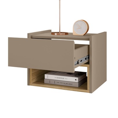 Mesa de Cabeceira Autentic 1 Gaveta Fendi/Hannover - Pnr Móveis