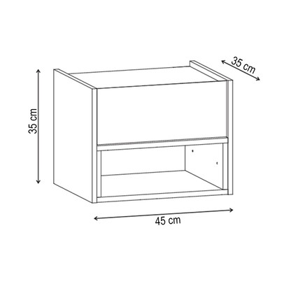 Mesa de Cabeceira Autentic 1 Gaveta Fendi/Hannover - Pnr Móveis