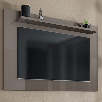 Painel para TV Até 60 Polegadas Kaliforny 1 Prateleira Cinza Perola -  Pnr Móveis