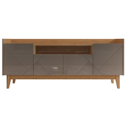 Rack para TV Até 60 Polegadas Andriely 4 Portas Cinza Perola/Noce -  Pnr Móveis