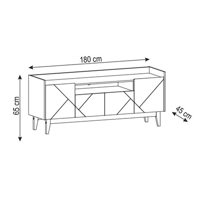 Rack para TV Até 65 Polegadas Andriely 4 Portas Branco/Cedro - Pnr Móveis