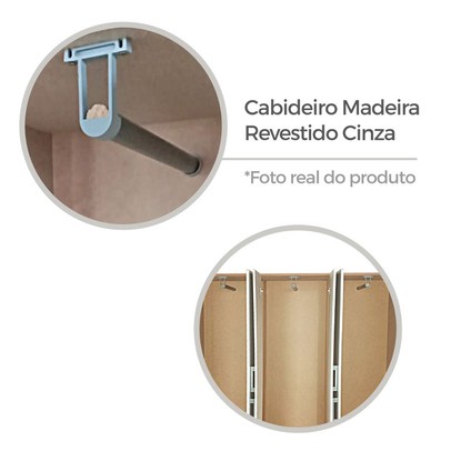 Guarda-Roupa Casal Jamaica 6 Portas 2 Gavetas Branco - Fellicci