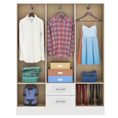 Guarda-Roupa Casal Jamaica 6 Portas 2 Gavetas Branco - Fellicci