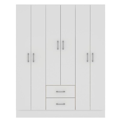 Guarda-Roupa Casal Jamaica 6 Portas 2 Gavetas Branco - Fellicci