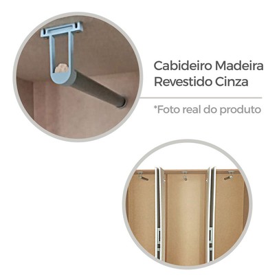 Guarda-Roupa Casal Jamaica 6 Portas 2 Gavetas Cinamomo/Off White - Fellicci