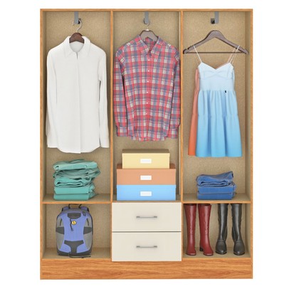 Guarda-Roupa Casal Jamaica 6 Portas 2 Gavetas Cinamomo/Off White - Fellicci