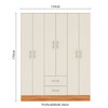 Guarda-Roupa Casal Jamaica 6 Portas 2 Gavetas Cinamomo/Off White - Fellicci
