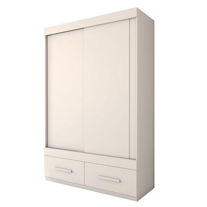 Guarda-Roupa Solteiro Trevor 2 Portas 2 Gavetas Branco - Panorama Móveis