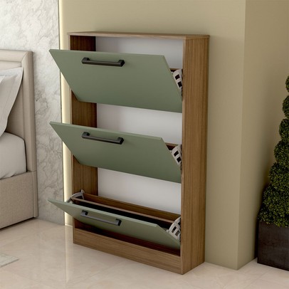 Sapateira Roma 3 Portas Freijo/Oliva - Panorama Móveis